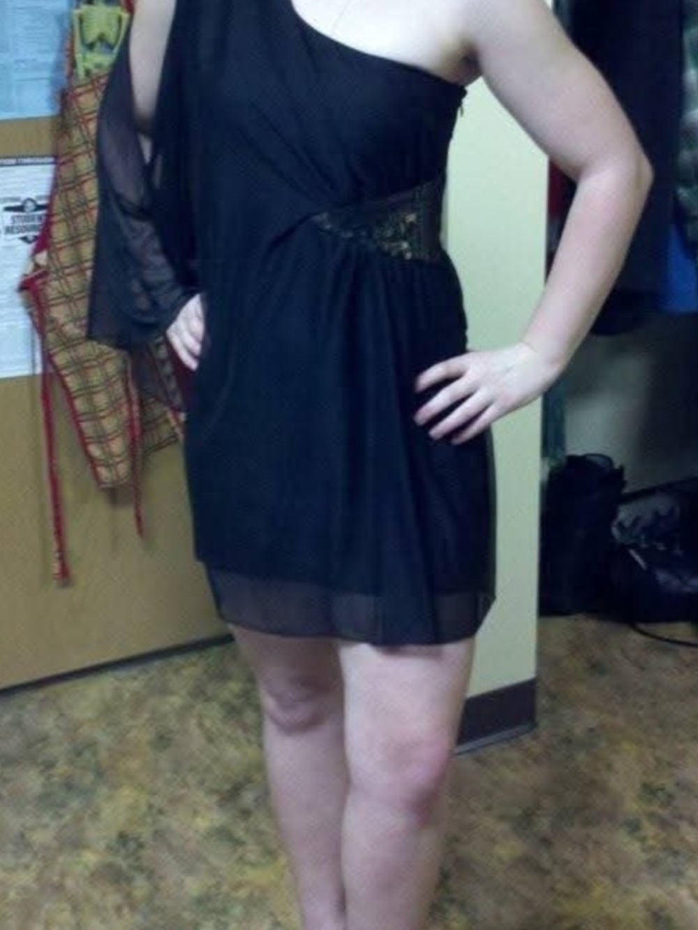 XOXO Black One-Shoulder Cocktail Dress